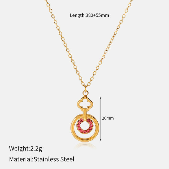 Wholesale Unisex Casual Geometric Stainless Steel Real Gold Plated Ushaped Chain Necklace