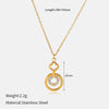 Wholesale Unisex Casual Geometric Stainless Steel Real Gold Plated Ushaped Chain Necklace