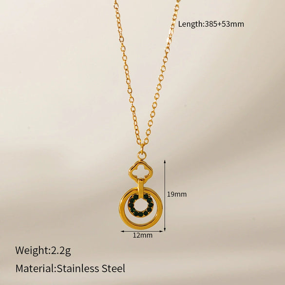 Wholesale Unisex Casual Geometric Stainless Steel Real Gold Plated Ushaped Chain Necklace