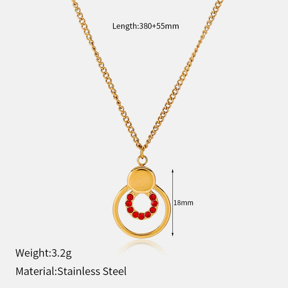 Wholesale Unisex Casual Geometric Stainless Steel Real Gold Plated Ushaped Chain Necklace