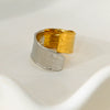 Wholesale Unisex Chic Geometric Stainless Steel Open Ring 18K Gold Electroplated Niche Jewelry