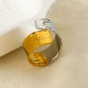Wholesale Unisex Chic Geometric Stainless Steel Open Ring 18K Gold Electroplated Niche Jewelry