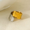 Wholesale Unisex Chic Geometric Stainless Steel Open Ring 18K Gold Electroplated Niche Jewelry