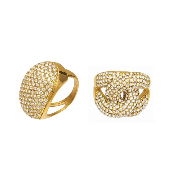 Wholesale Unisex Cold Style Geometric Electroplated Stainless Steel Eggshaped Ring Accessories