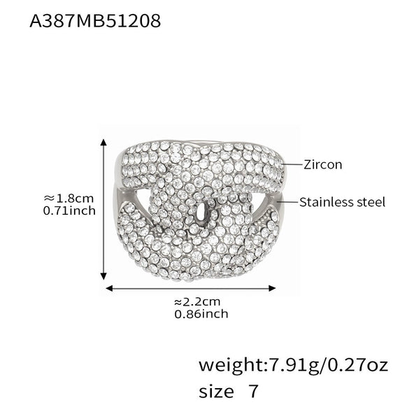 Wholesale Unisex Cold Style Geometric Electroplated Stainless Steel Eggshaped Ring Accessories