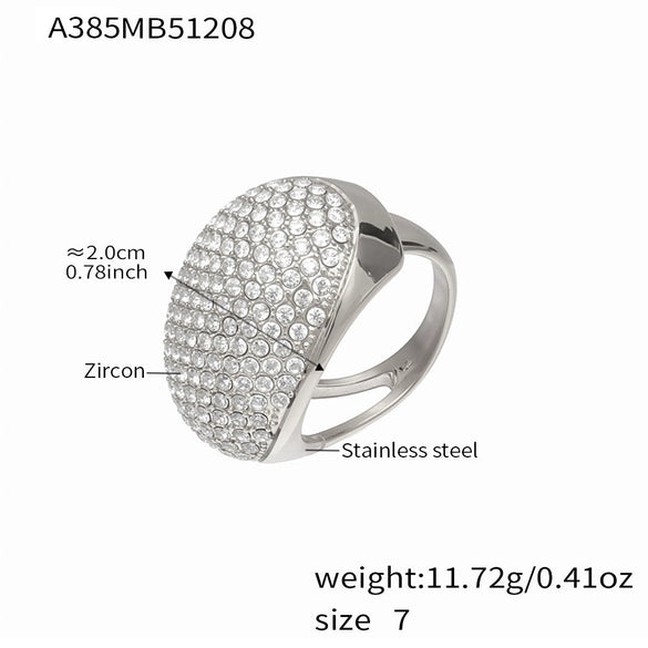 Wholesale Unisex Cold Style Geometric Electroplated Stainless Steel Eggshaped Ring Accessories