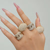 Wholesale Unisex Cold Style Geometric Electroplated Stainless Steel Eggshaped Ring Accessories