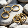 Wholesale Unisex Cold Style Geometric Stainless Steel Electroplated Micropaved Zircon Lock Key Tassel Open Stacked Ring
