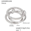 Wholesale Unisex Cold Style Geometric Stainless Steel Electroplated Micropaved Zircon Lock Key Tassel Open Stacked Ring