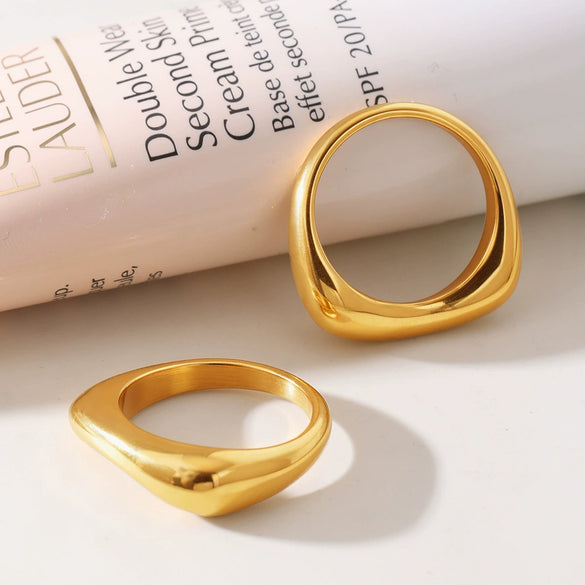 Wholesale Unisex Cold Style Irregular Geometric Titanium Steel Electroplated Ring