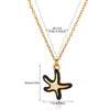 Wholesale Unisex Colorful Oildropping Gold Electroplated Stainless Steel Starfish Pendant Cross Chain Necklace