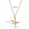 Wholesale Unisex Colorful Oildropping Gold Electroplated Stainless Steel Starfish Pendant Cross Chain Necklace