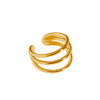Wholesale Unisex Copper Geometric Multilayer Ear Clip Without Ear Holes Electroplated
