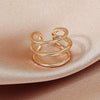 Wholesale Unisex Copper Geometric Multilayer Ear Clip Without Ear Holes Electroplated