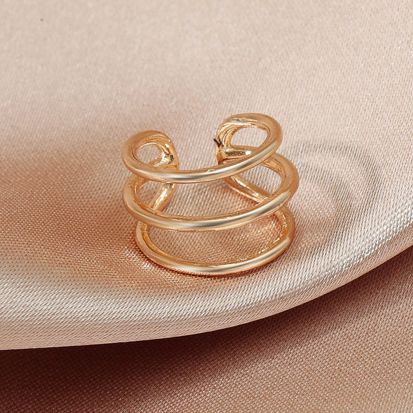 Wholesale Unisex Copper Geometric Multilayer Ear Clip Without Ear Holes Electroplated