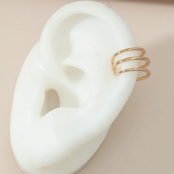 Wholesale Unisex Copper Geometric Multilayer Ear Clip Without Ear Holes Electroplated