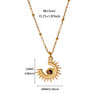 Wholesale Unisex Cross Chain Necklace With Gold Electroplated Stainless Steel Pendant And Tiger Eye Stone