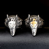 Wholesale Unisex Cross Drop Glue Titanium Steel Ring With Geometric Pattern And Electroplating Treatment