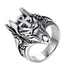 Wholesale Unisex Cross Drop Glue Titanium Steel Ring With Geometric Pattern And Electroplating Treatment
