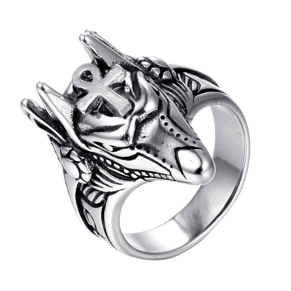 Wholesale Unisex Cross Drop Glue Titanium Steel Ring With Geometric Pattern And Electroplating Treatment