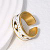 Wholesale Unisex Devil's Eye Titanium Steel Open Ring With Eye Oil Dripping Nonfading Electroplated