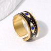 Wholesale Unisex Devil's Eye Titanium Steel Open Ring With Eye Oil Dripping Nonfading Electroplated