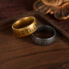 Wholesale Unisex Distressed Antique Silver Bronze Titanium Steel Ring With Letters Numbers Text Styling