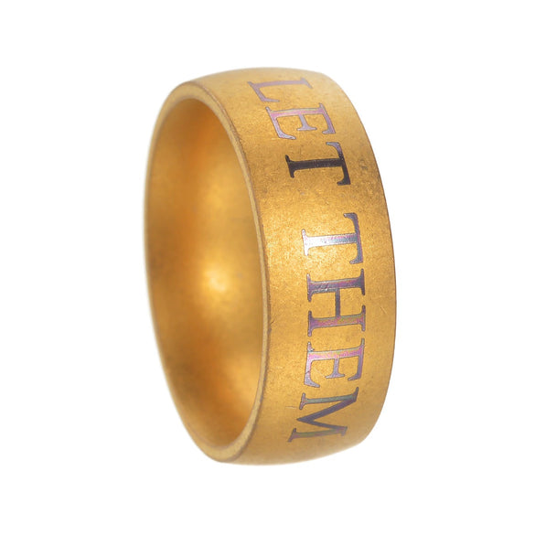 Wholesale Unisex Distressed Antique Silver Bronze Titanium Steel Ring With Letters Numbers Text Styling