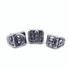 Wholesale Unisex Distressed Geometric Gothic Rose Skull Titanium Steel Ring Jewelry
