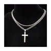 Wholesale Unisex Doublelayer Titanium And Stainless Steel Ushaped Electroplated Cross Hiphop Stacking Style Necklace