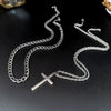 Wholesale Unisex Doublelayer Titanium And Stainless Steel Ushaped Electroplated Cross Hiphop Stacking Style Necklace
