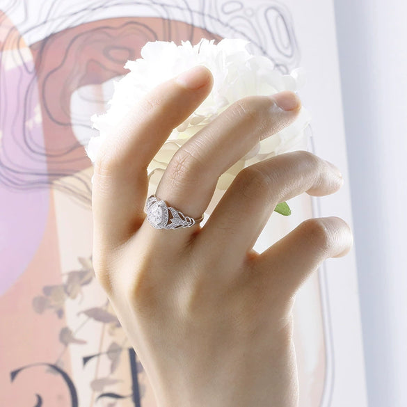 Wholesale Unisex Drop Shape Electroplated S925 Sterling Silver Ring