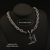 Wholesale Unisex Electroplated Cross Cuban Chain Necklace Made Of Titanium Steel In Boyfriend Style