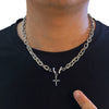 Wholesale Unisex Electroplated Cross Cuban Chain Necklace Made Of Titanium Steel In Boyfriend Style