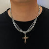 Wholesale Unisex Electroplated Cross Cuban Chain Necklace Made Of Titanium Steel In Boyfriend Style