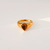 Wholesale Unisex Electroplated Geometric Natural Stone Stainless Steel Ring Hand Jewelry