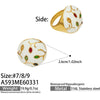 Wholesale Unisex Electroplated Geometric Stainless Steel Flower Zircon Ring With Light Luxury Style