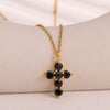 Wholesale Unisex Electroplated Gold Stainless Steel Cross Pendant Necklace