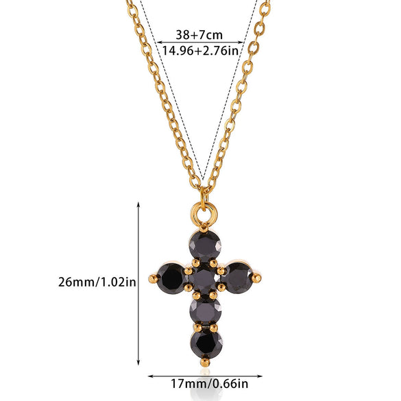 Wholesale Unisex Electroplated Gold Stainless Steel Cross Pendant Necklace