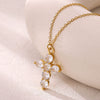 Wholesale Unisex Electroplated Gold Stainless Steel Cross Pendant Necklace