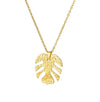 Wholesale Unisex Electroplated Gold Titanium Steel And Stainless Steel Exaggerated Flower Leaf Necklace Pendant With Cross Chain