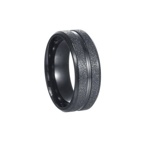 Wholesale Unisex Electroplated Sand Gold Stainless Steel Ring