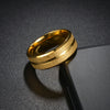 Wholesale Unisex Electroplated Sand Gold Stainless Steel Ring