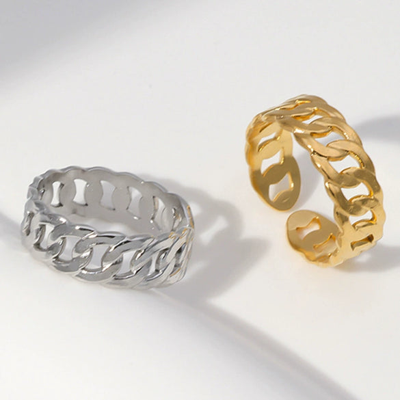 Wholesale Unisex Electroplated Stainless Steel Chain Ring