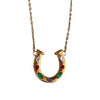 Wholesale Unisex Electroplated Stainless Steel Geometric Ushaped Rainbow Element Horseshoe Kaleidoscope Lucky Symbol Inlaid Zirconium Necklace With Ochain