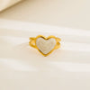Wholesale Unisex Electroplated Titanium Steel And Stainless Steel Geometric Round Enamel Retro Opening Ring