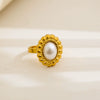 Wholesale Unisex Electroplated Titanium Steel And Stainless Steel Geometric Round Enamel Retro Opening Ring
