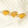 Wholesale Unisex Electroplated Titanium Steel Heart Ring Jewelry