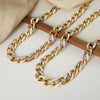 Wholesale Unisex Elegant Light Luxury Cuban Bracelet And Necklace Set In Titanium Steel With Regular Chain And Electroplating Treatment