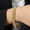 Wholesale Unisex Exaggerated Geometric Jewelry Set With Chain Design Titanium Steel Gold Plated Earrings Necklace
